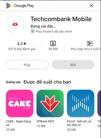 tải ứng dụng Techcombank Mobile