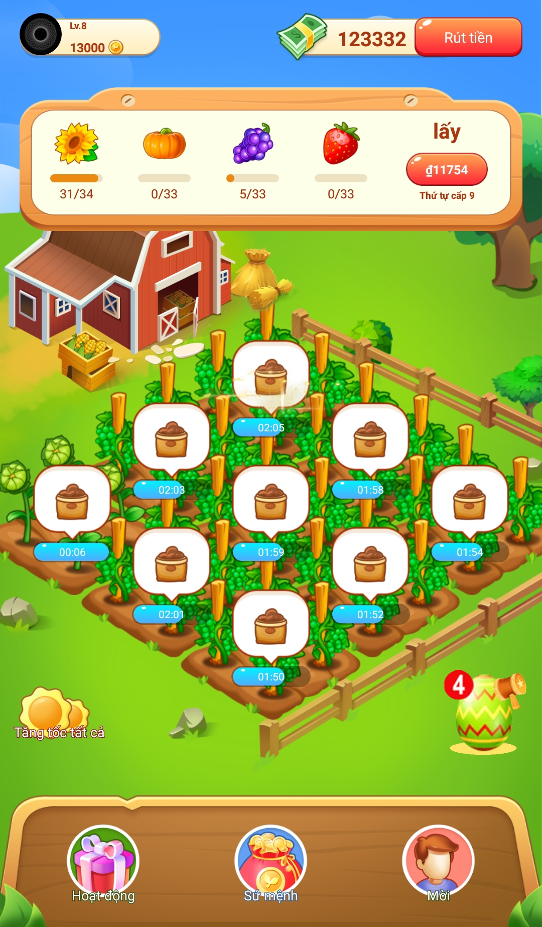 Trò chơi game nông trại kiếm tiền Come Farm