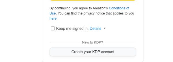 Tạo tài khoản trên KDP Amazon 