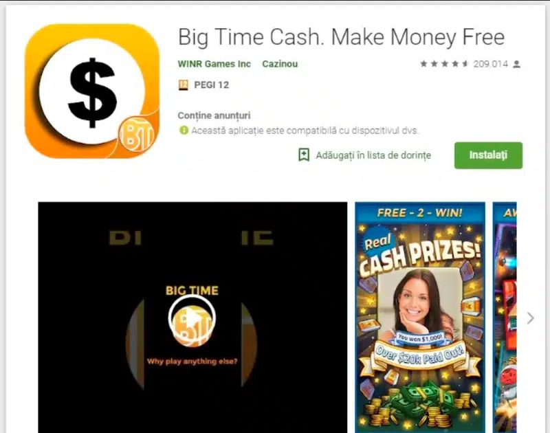 Kiếm tiền online với game Big time Cash