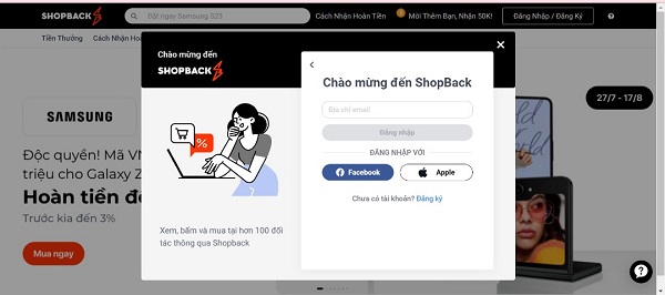 ShopBack đăng nhập dễ dàng 