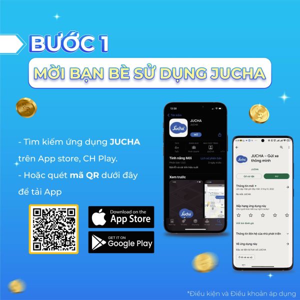 Mời bạn bè sử dụng app JUCHA để nhận tiền thưởng  
